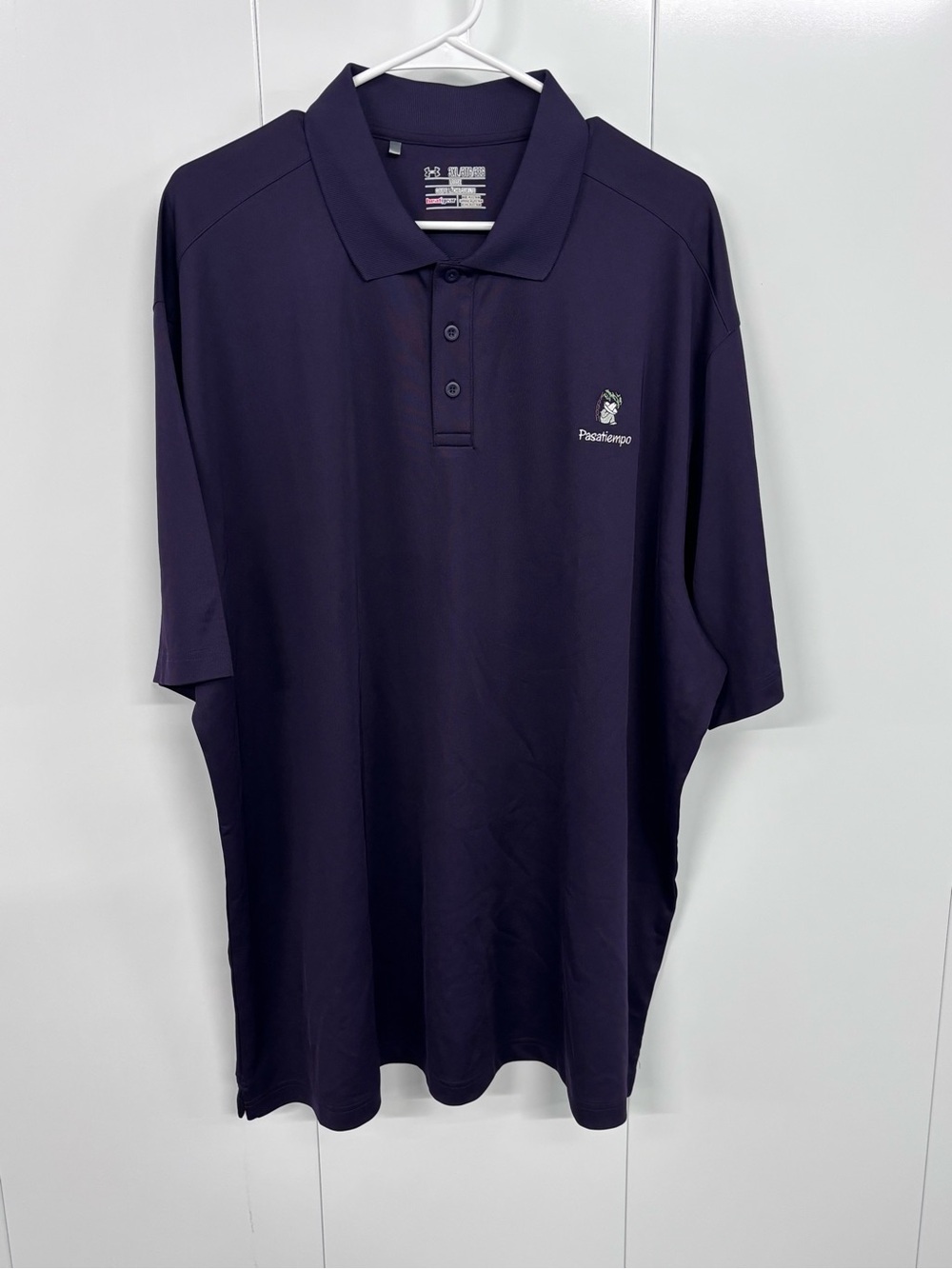 Under Armour Pasatiempo Golf Polo Shirt Men's 3XL Purple HeatGear Short Sleeve